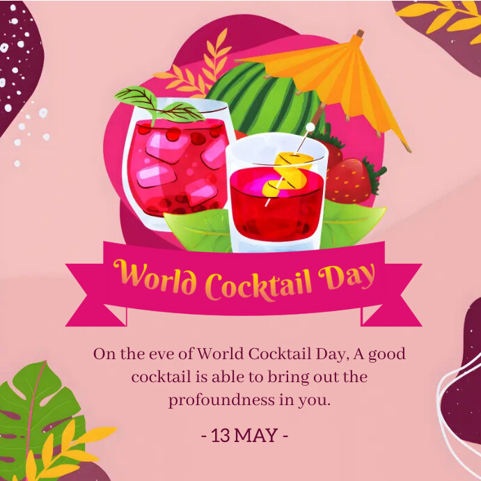 World Cocktail Day Template PosterMyWall International Cocktail Day 2025