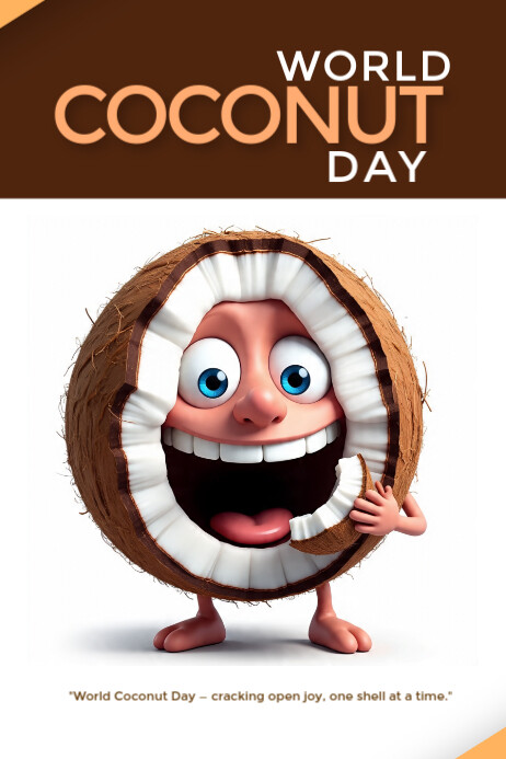 World coconut day Poster template