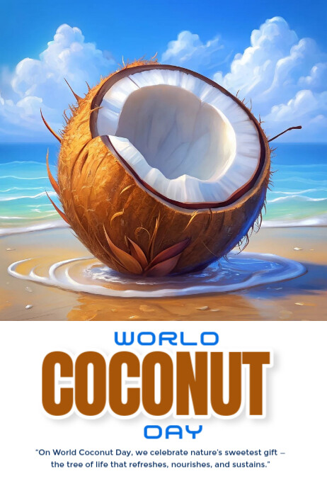 World coconut day Poster template