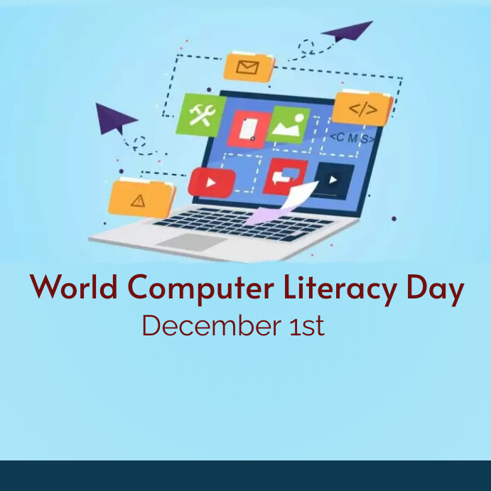 world computer literacy day Instagram Post template