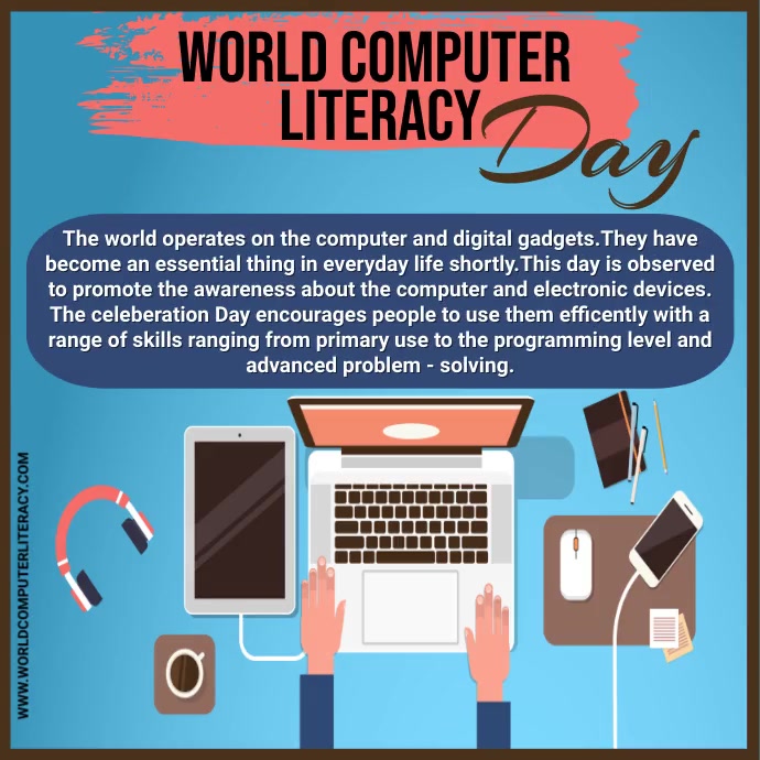 World Computer Literacy Day Post Template | PosterMyWall