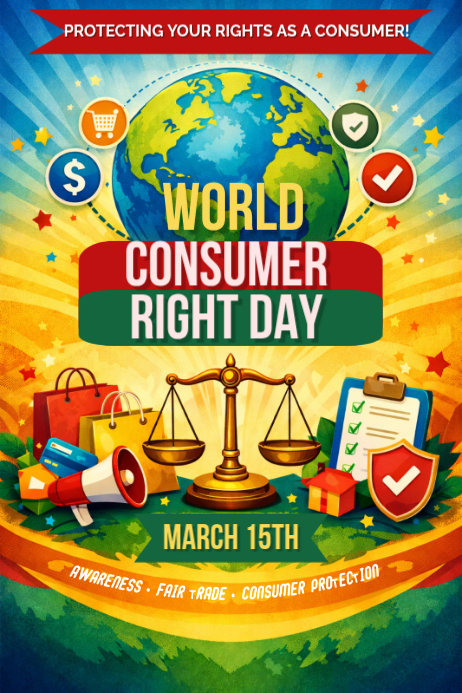 Plantilla de World Consumer Rights Day Awareness Poster – March 15 ...