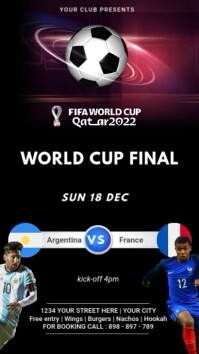 Black 3d Club World Cup Final Match Instagram Story Template | PosterMyWall