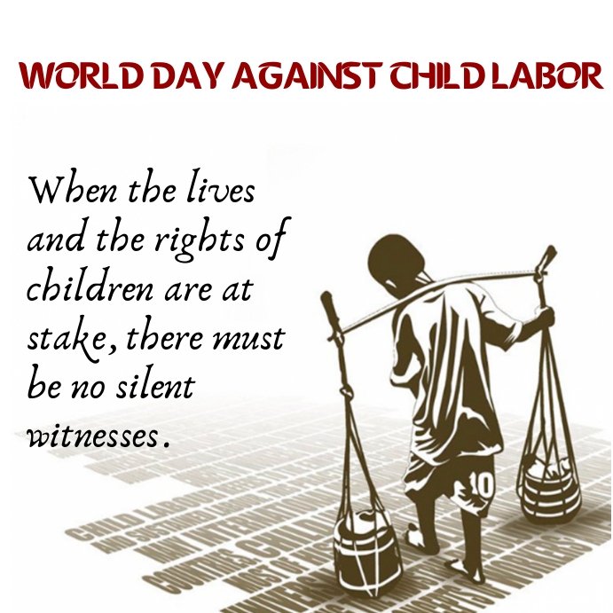 world day against child labour,child labour Wpis na Instagrama template