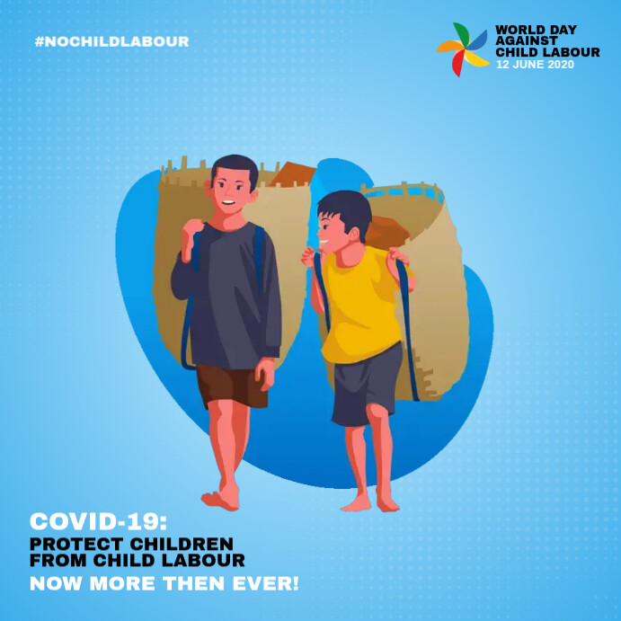 World Day Against Child Labour 2020 Publicación de Instagram template