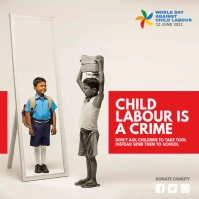 World Day Against Child Labour โพสต์บน Instagram template