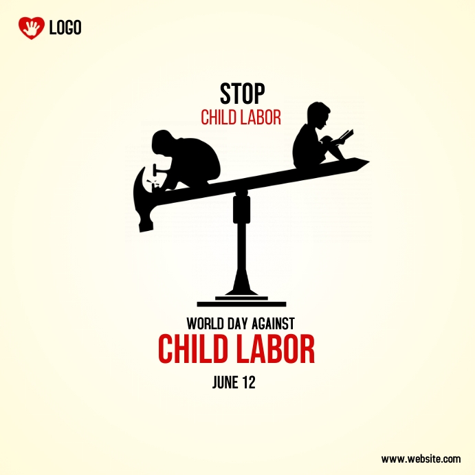 world day against child labour Instagram Post template