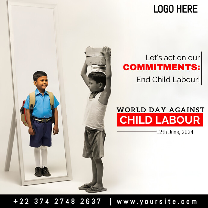 Free World Day Against Child Labour Poster Templates Canva