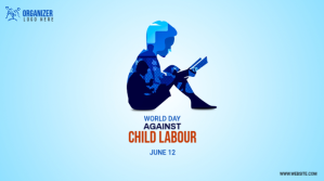 Bleu World Day Against Child Labour Wpis na Twittera Template