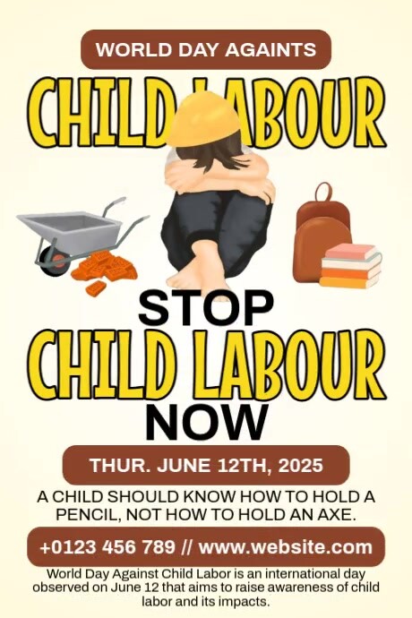 World Day Against Child Labour Plakkaat template
