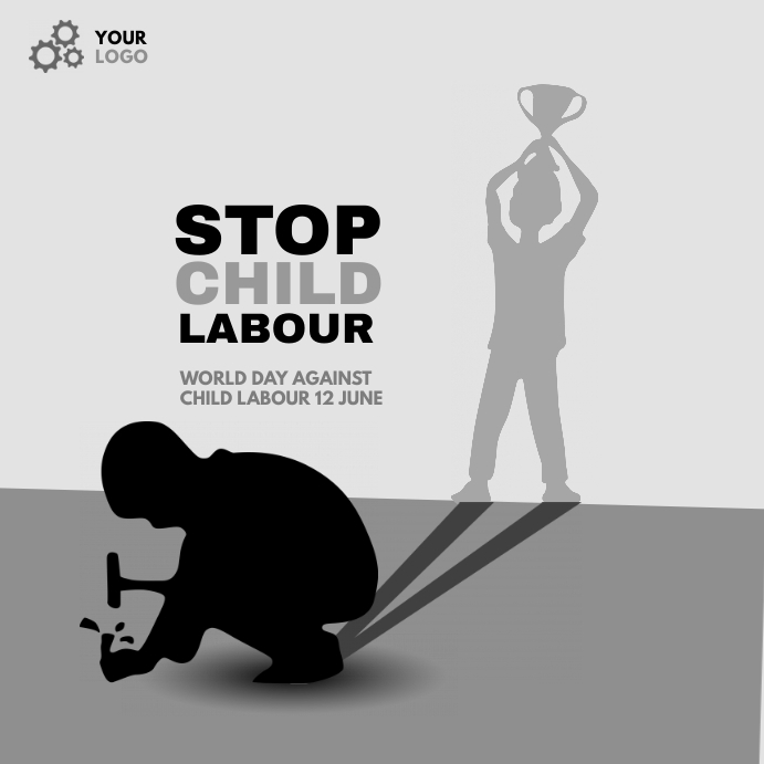 world day against child labour Instagram na Post template