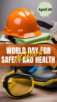 World day for safety and health at work Digital Display (9:16) template