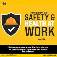 World Day for Safety and Health at Work โพสต์บน Instagram template