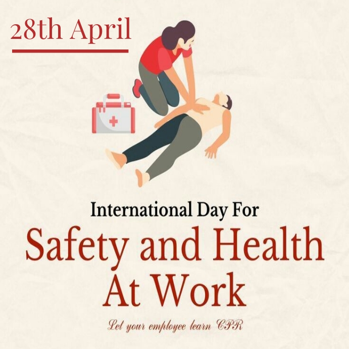 World day for saftey n heath instagram post template