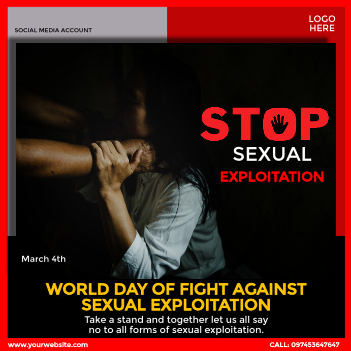 Plantilla de World Day of Fight against Sexual Exploitation | PosterMyWall
