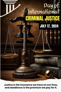 World Day Of International Criminal Justice P Affiche template