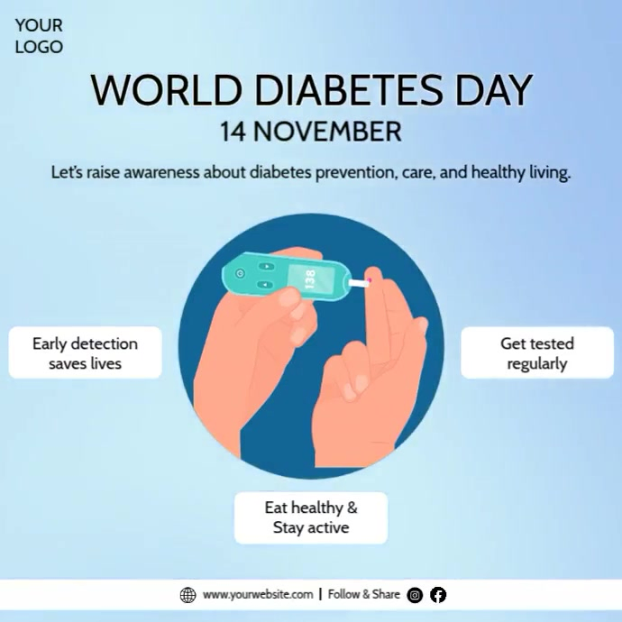 Plantilla de World Diabetes Day Awareness Post for Social Media ...