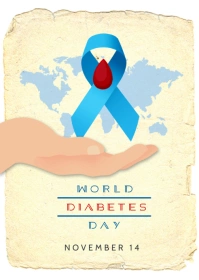 World Diabetes Day November 14 Poster Flyer A6 template