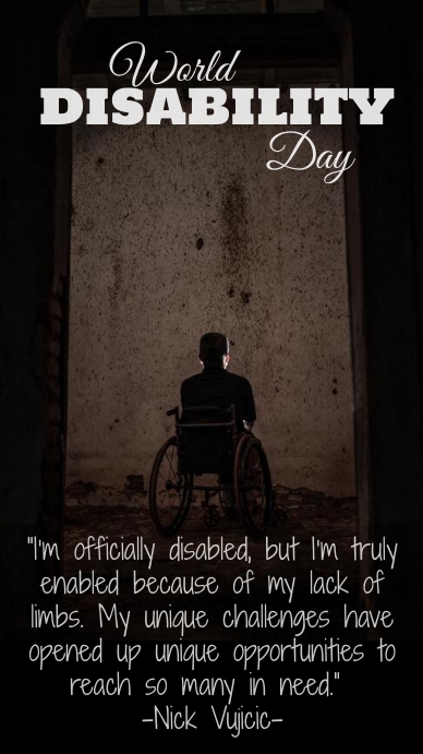 Insta Caption For Disability Rights World Disability Day Quotes Instagram Story Template | PosterMyWall