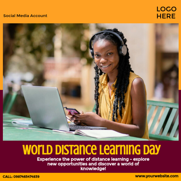 World Distance Learning Day Template | PosterMyWall