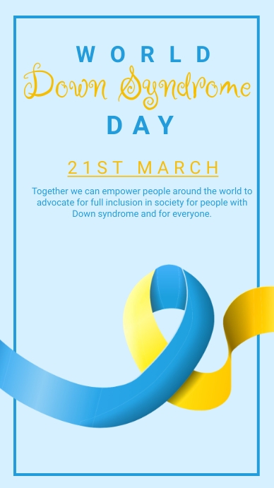 World down syndrome day,21st march Instagram Story template