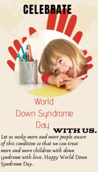 World down syndrome day awareness flyer Visitenkarte template