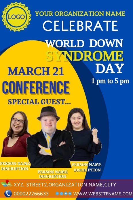 world  down syndrome day 海报 template