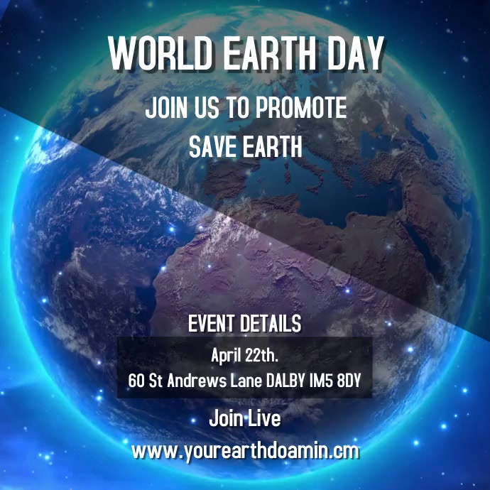 WORLD EARTH DAY 22 April Video Flyer Template | PosterMyWall