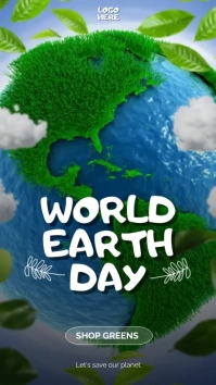 World Earth Day design Ecrã digital (9:16) template