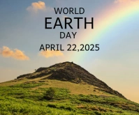 World earth day online greeting card สามเหลี่ยมขนาดกลาง template