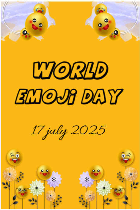 World emoji day template 2025 Cartaz