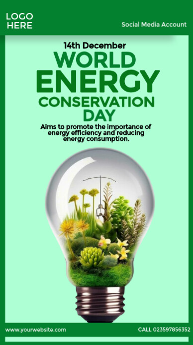 World Energy Conservation Day Awareness Instagram Story template