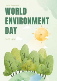 world enveronment day A3 template