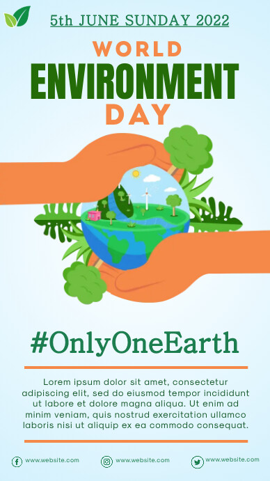 world environment day, earth day, event Instagram Story template
