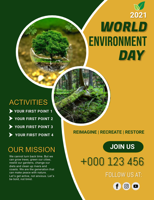 World environment day,event Folheto (US Letter) template