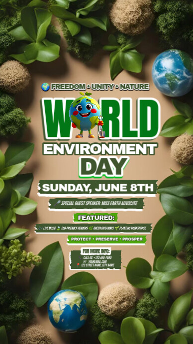 World Environment Day – Protect • Preserve • Prosper Instagram Story template