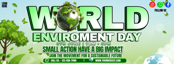 World Environment Day – Small Actions, Big Impact Facebook-coverfoto template
