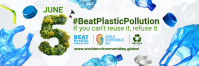 White World Environment Day Plastic Pollution Awareness แบนเนอร์ 2' × 6' Template