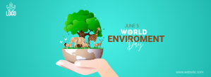 Turquoise World Environment Day Facebook-coverfoto Template