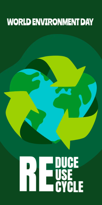 World Environment Day Event Ads Template Roll Up Banner 3' × 6'