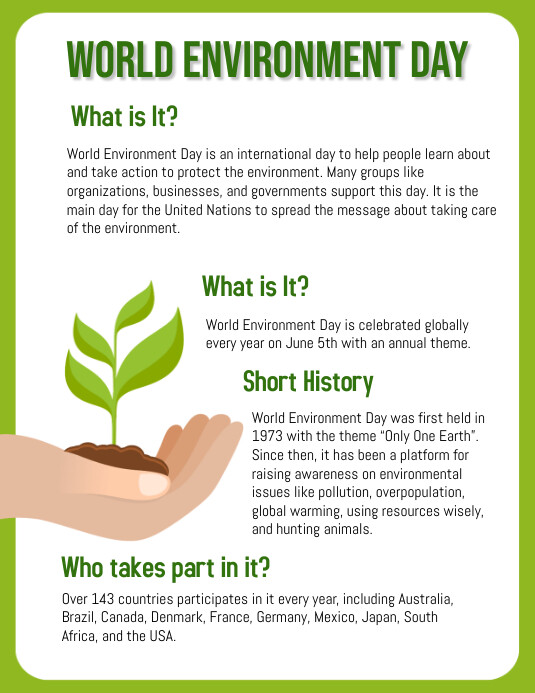 world environment day history Template | PosterMyWall