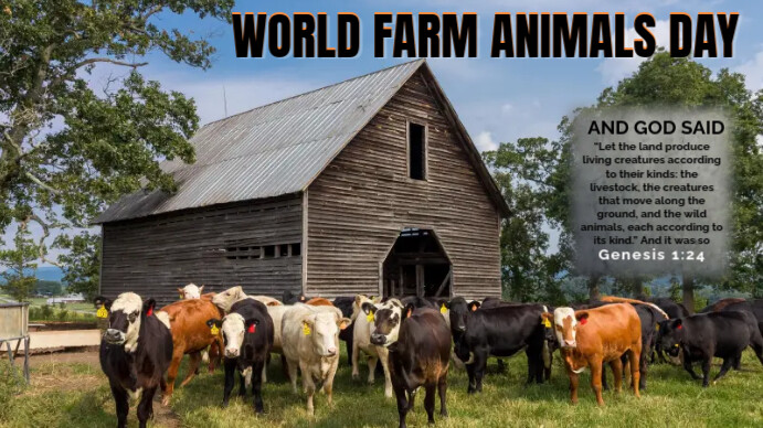 world farm animals day Tampilan Digital (16:9) template