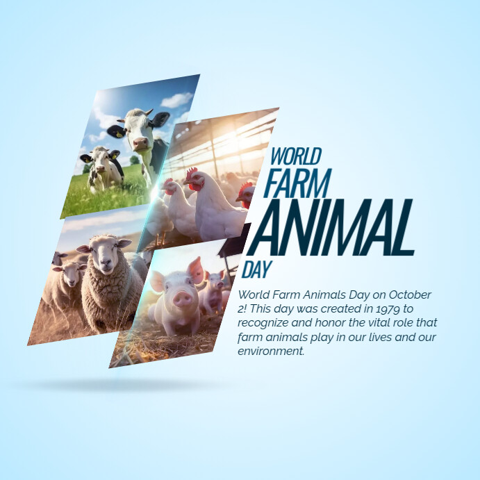 Pinterest Animal Posts World Farm Animals Day Instagram Post Template | PosterMyWall