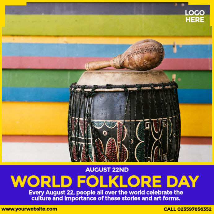 World Folklore Day Instagram Post template