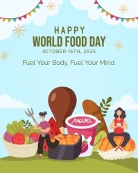 world food day Instagram Portrait template