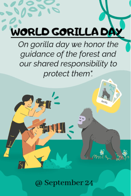 World gorilla day Template | PosterMyWall