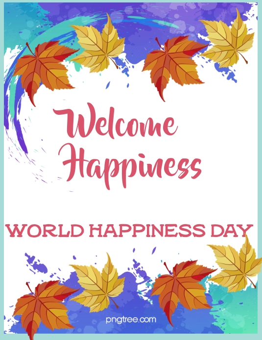 World happiness day, welcome happiness Flyer (US Letter) template