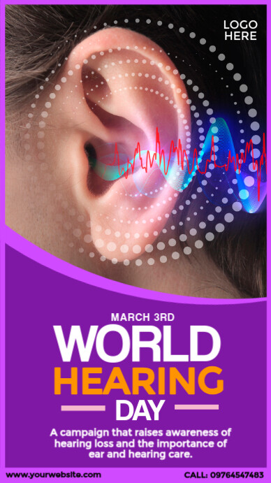 World Hearing Day Design Ad Instagram Story template