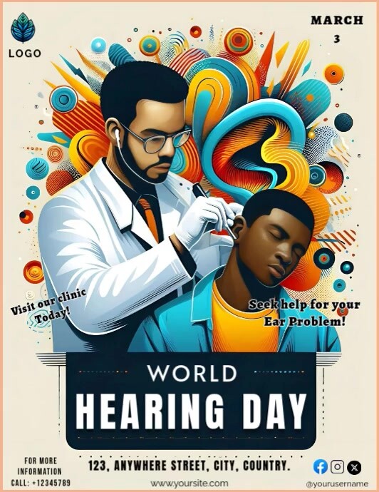 World Hearing Day Flyer (US Letter) template