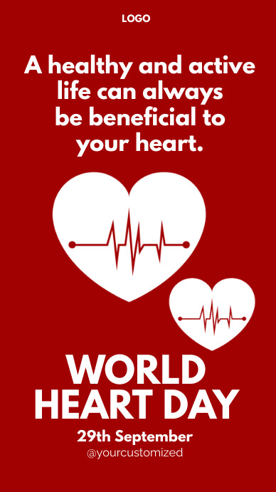 world heart day,heart day awareness campaign Instagram Story template
